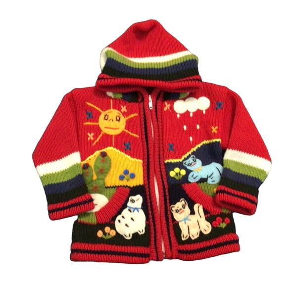 Handmade Peruvian Child Sweater Cardigan 2-3T - Picture 1 of 8